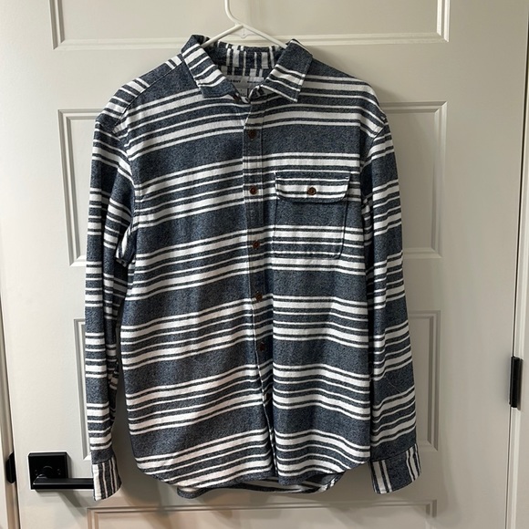 Old Navy Other - Men’s Old Navy Heavyweight Flannel Shirt, Size Large, Blue & White